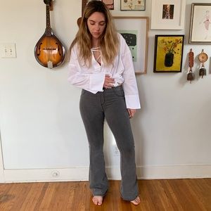 Free people washed black pull on flares